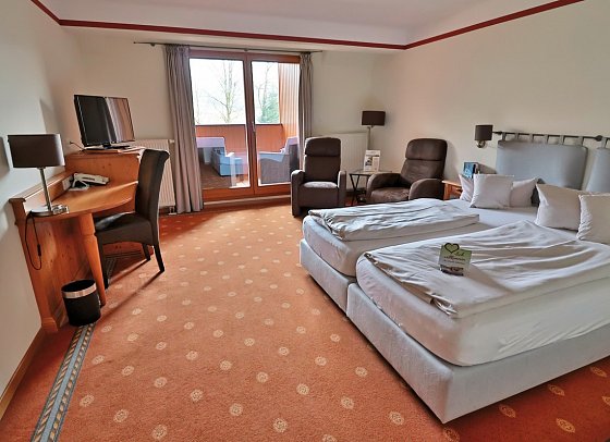 Hotel Gut Schmelmerhof - Wohnbeispiel Doppelzimmer Komfort Gartenblick (Zimmercodierung DF1)