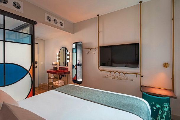 Moxy NYC Lower East Side - Wohnbeispiel Standard King (Zimmercodierung UG2)