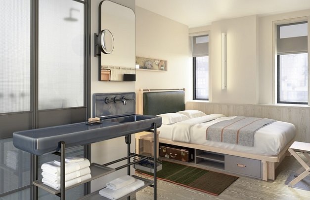 MOXY New York Times Square - Wohnbeispiel Standard One Full bed (Zimmercodierung UG6)