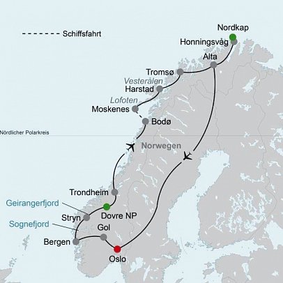Nordkap, Lofoten und Fjorde
