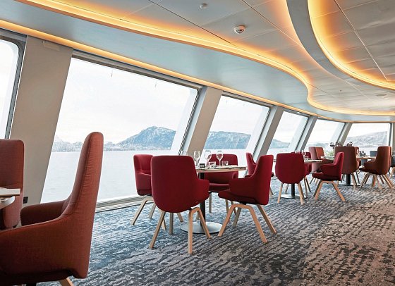 Mit Postschiff und Bahn durch Norwegen - Restaurant, Havila Voyages
