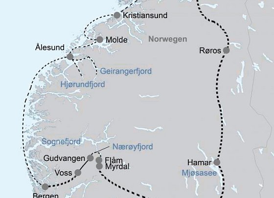 Mit Postschiff und Bahn durch Norwegen
