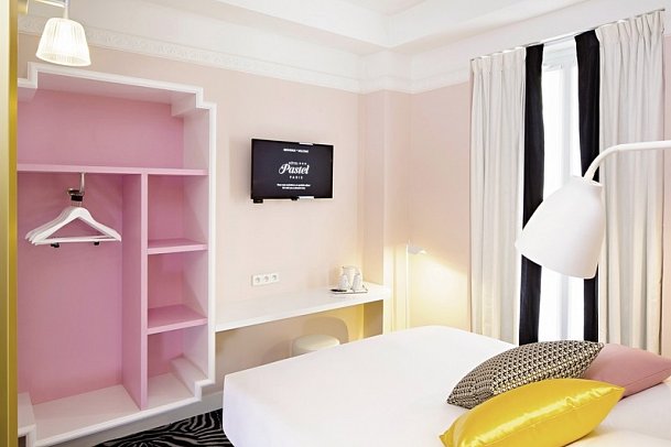 Hotel Pastel Paris - Wohnbeispiel Einzelzimmer Standard (Zimmercodierung EG1)