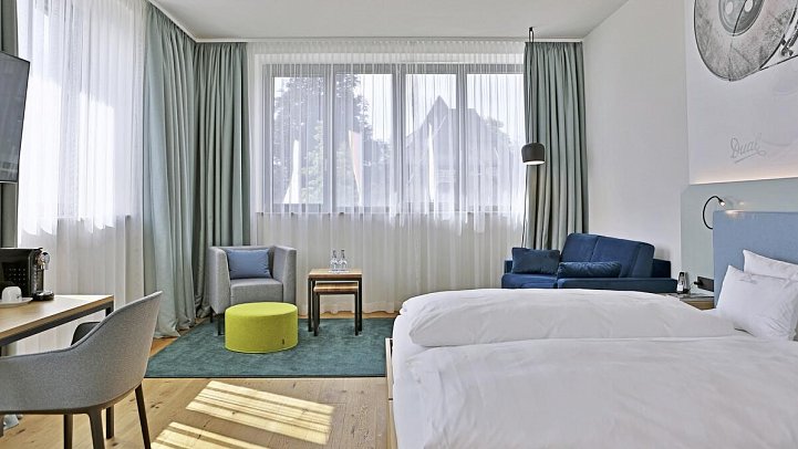 Hotel FederWERK - Wohnbeispiel Doppelzimmer Deluxe (Zimmercodierung DD1)