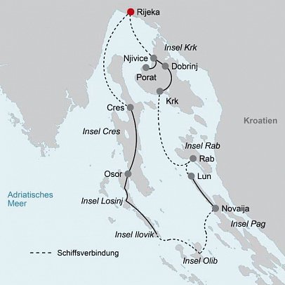 Inselhüpfen Kvarner Bucht