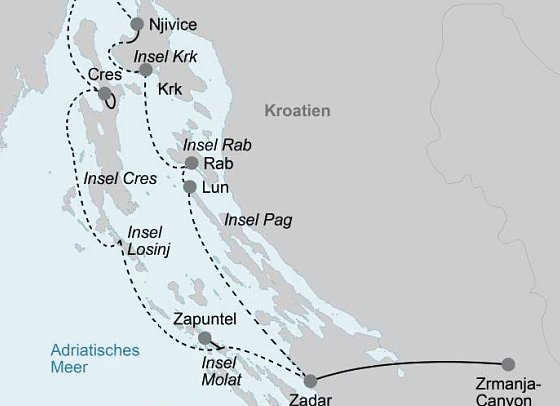 Multiaktiv durch die Inselwelt Kroatiens