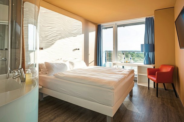 aja Warnemünde - Wohnbeispiel Doppelzimmer seitl. Meerblick (Zimmercodierung D1N)