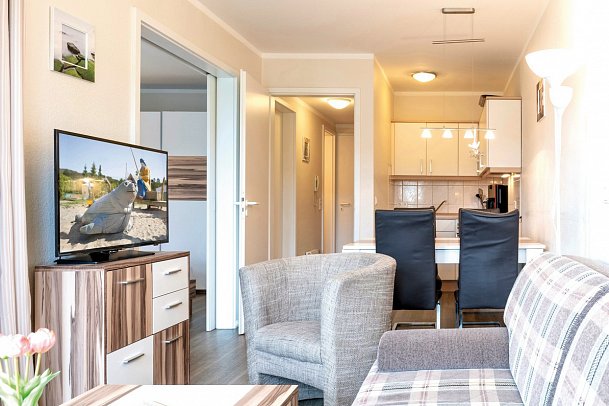 Seepark Sellin Ferienwohnungen - Wohnbeispiel Appartement Typ L ca. 32 qm (Zimmercodierung OB1)