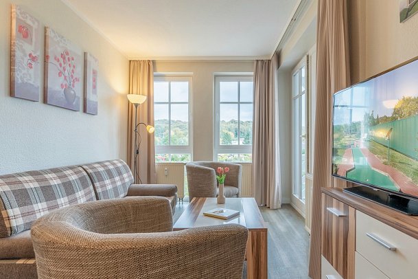 Seepark Sellin Ferienwohnungen - Wohnbeispiel Appartement Typ L ca. 32 qm (Zimmercodierung OB1)