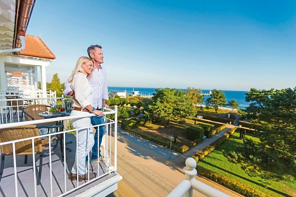 Kleine Strandburg Zinnowitz - Beispiel Ausblick Doppelzimmer Meerseite (Zimmercodierungen DBC & EBC)