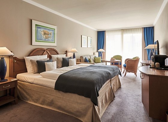 aja Strandhotel Bansin - Wohnbeispiel Doppelzimmer Landseite Balkon (Zimmercodierung DF1)