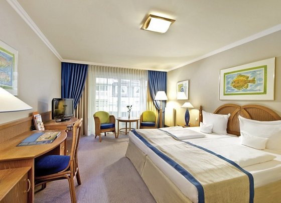 aja Strandhotel Bansin - Wohnbeispiel Doppelzimmer Landseite Balkon (Zimmercodierung DF1)