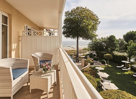 aja Strandhotel Bansin - Wohnbeispiel Doppelzimmer seitl. Meerblick (Zimmercodierung D1N)