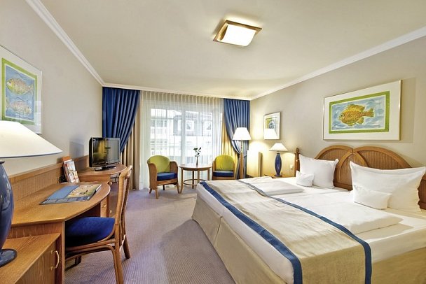 aja Strandhotel Bansin - Wohnbeispiel Doppelzimmer Landseite Balkon (Zimmercodierung DF1)