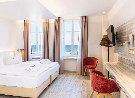 SEETELHOTEL Strandhotel Atlantic - Wohnbeispiel Doppelzimmer Meerseite Prosa (Zimmercodierung DBM)