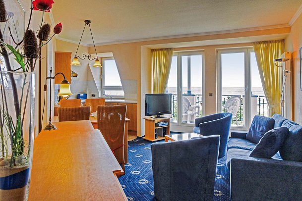 SEETELHOTEL Ostseeresidenz Ahlbeck - Wohnbeispiel Apt. 1 Schlafzimmer Seeseite (Zimmercodierung ABC)