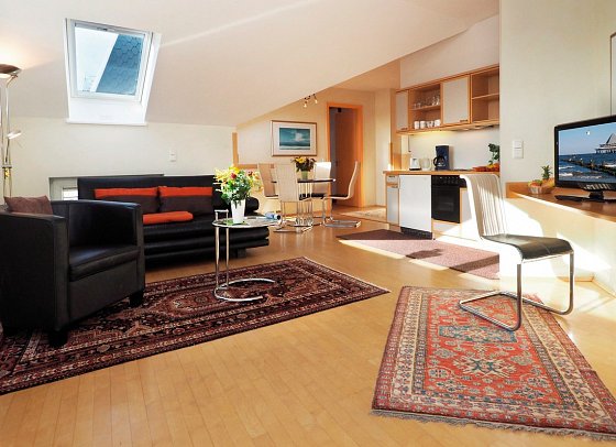 SEETELHOTEL Villa Esplanade & Aurora - Wohnbeispiel Appartement 1 Schlafzimmer (Zimmercodierung AB1)