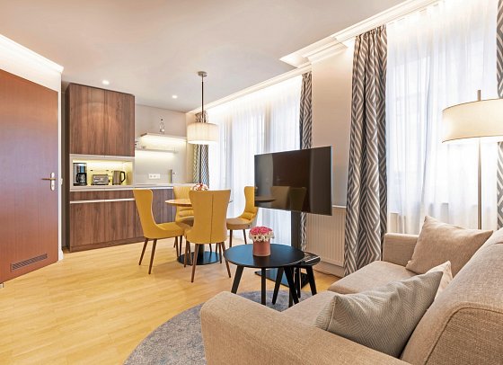 SEETELHOTEL Ostseehotel Ahlbeck mit Villa Strandschloss - Wohnbeispiel Appartement Strandgut (Zimmercodierung AB1)