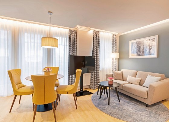 SEETELHOTEL Ostseehotel Ahlbeck mit Villa Strandschloss - Wohnbeispiel Appartement Strandgut (Zimmercodierung AB1)