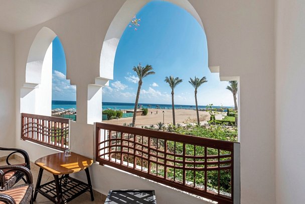 Gorgonia Beach Resort - Beispiel Balkon Doppelzimmer Meerblick (Zimmercodierungen D1M & DCM)