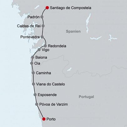 Wandern auf dem Jakobsweg – Die portugiesische Route an der Küste intensiv