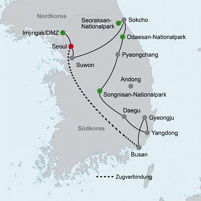 Südkorea aktiv (nur Landprogramm)