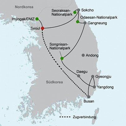 Südkorea aktiv (nur Landprogramm)
