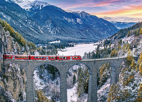 Bernina- und Glacier Express Winterzauber - Landwasserviaduct