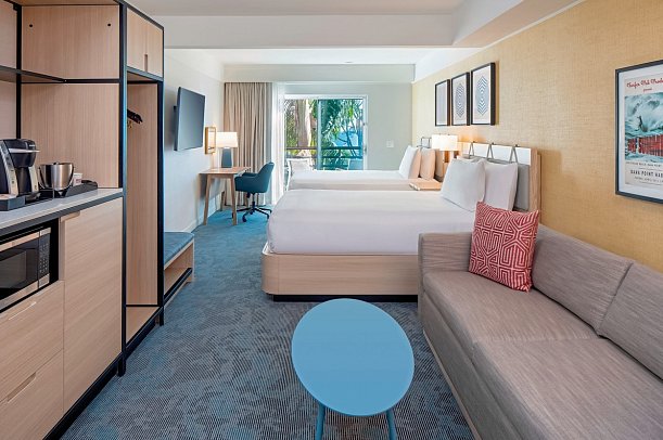 Hilton Garden Inn Dana Point Doheny Beach - Wohnbeispiel Coastal View 2 Queens (Zimmercodierung U2N)