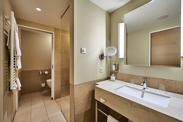 aja Bergresort Werfenweng Hotel - Beispiel Bad Doppelzimmer Bergseite (Zimmercodierungen DB1 & EC1)