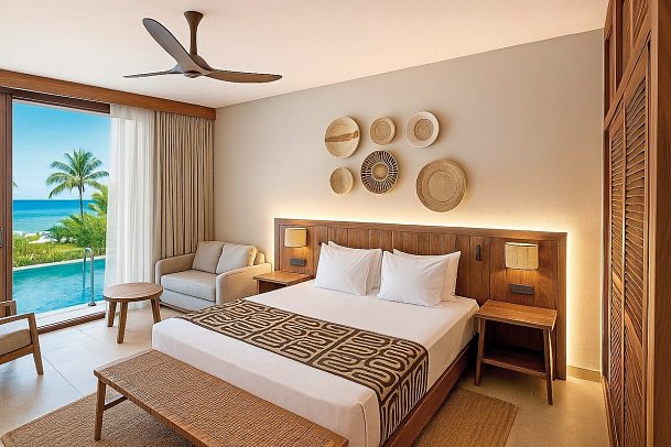 Jaz Elite Aurora Beach - Wohnbeispiel Deluxe Swim Up Ocean View (Zimmercodierung UDQ)