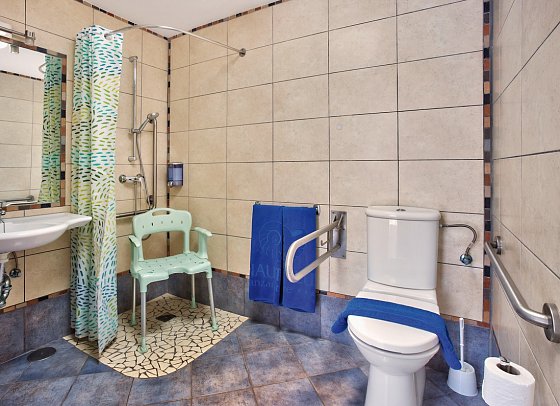Nautilus Lanzarote - Badbeispiel Appartement barrierefrei (Zimmercodierungen AX1 & OX1)