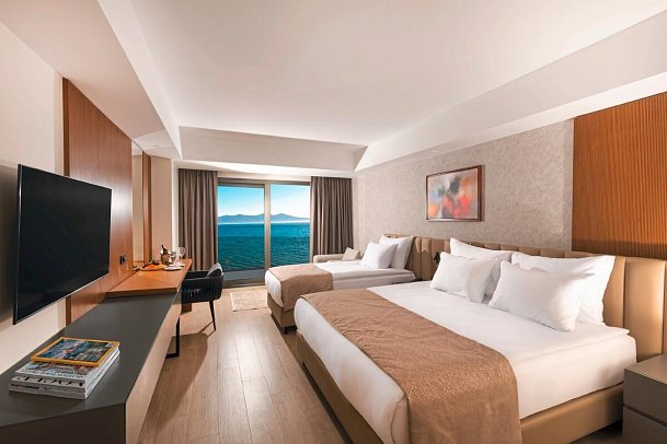 Beks Premium Resort & Spa - Wohnbeispiel Doppelzimmer Deluxe Meerblick (Zimmercodierungen DDM & DC2)