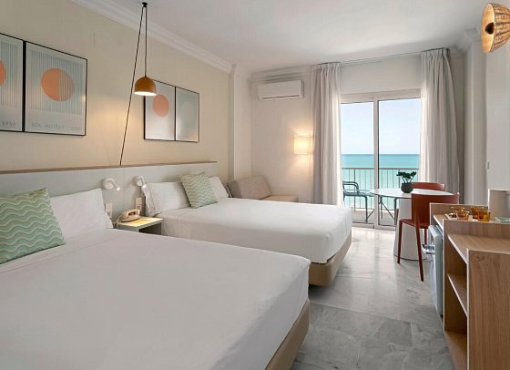SOL Málaga Guadalmar - Wohnbeispiel Doppelzimmer Meerblick (Zimmercodierungen D1M & D2M)