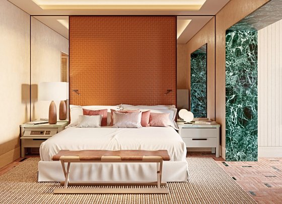 El Fuerte Marbella - Wohnbeispiel Juniorsuite frontaler Meerblick Typ Selected (Zimmercodierung J1O)