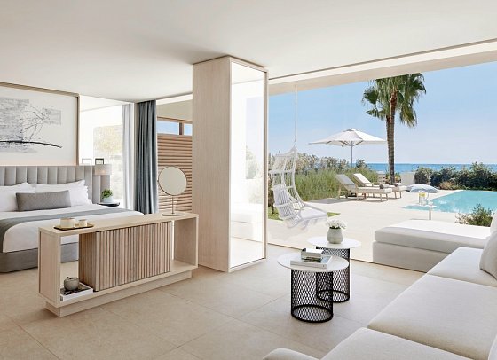 Ikos Andalusia - Wohnbeispiel Juniorsuite Deluxe Privatpool (Zimmercodierungen JXM & JDR)