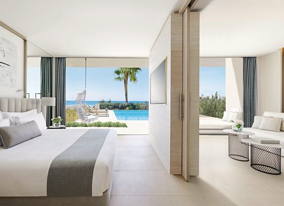 Ikos Andalusia - Wohnbeispiel Deluxe Suite Gartenblick privater Pool (Zimmercodierung WX6)