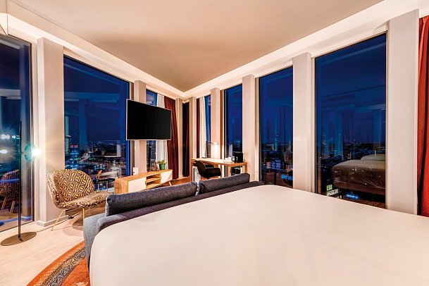 nhow Amsterdam RAI - Wohnbeispiel nhow Doppelzimmer Premium mit Aussicht (Zimmercodierung TB1)