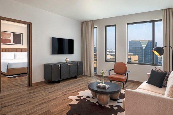 Staybridge Suites Abu Dhabi - Yas Island - Wohbeispiel 1 King 1 Bedroom Suite City View Theme Park Access (Zimmercodierung WG1)