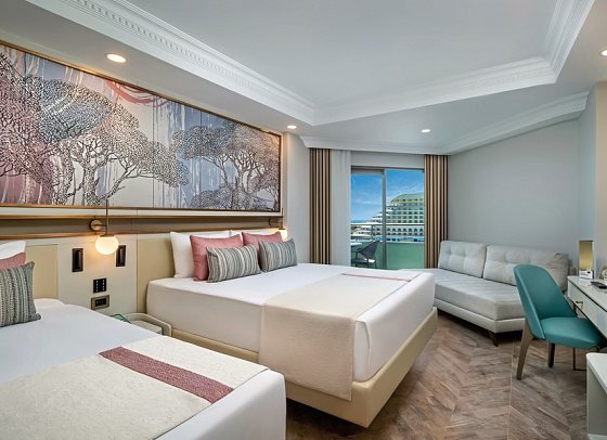 Delphin Palace - Wohnbeispiel Doppelzimmer seitl. Meerblick (Zimmercodierung DBN)