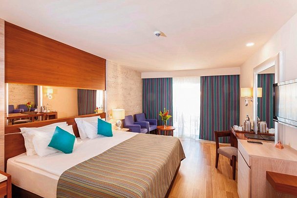Melas Lara Hotel - Wohnbeispiel Doppelzimmer seitl. Meerblick (Zimmercodierungen DBN & DCN)
