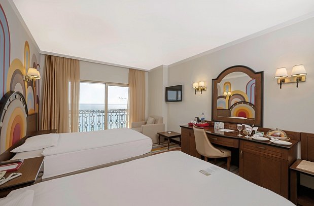 Megasaray Westbeach Antalya - Wohnbeispiel Doppelzimmer Deluxe Meerblick (Zimmercodierungen DDM & DCM)