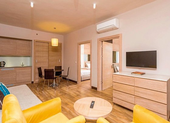 Club Melas Prive - Wohnbeispiel Appartement 2 Schlafzimmer Gartenblick (Zimmercodierung OBG)