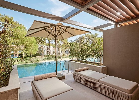 LUSSO Sorgun - Wohnbeispiel Doppelzimmer Superior Swim Up seitlicher Meerblick (Zimmercodierung USQ)