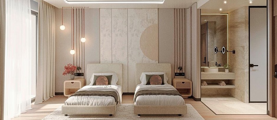 Seaden De Mar Resort & Spa - Modellbild Wohnbeispiel Doppelzimmer seitl. Meerblick (Zimmercodierungen DBN & DCN)