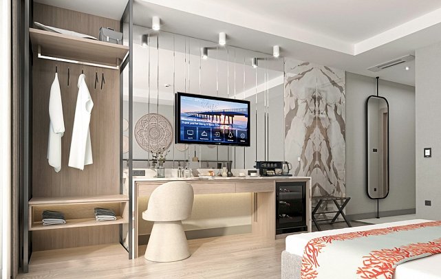 Sentido Palmeras Lumare - Modellbild Wohnbeispiel Doppelzimmer Meerblick (Zimmercodierungen DBM & DCM)