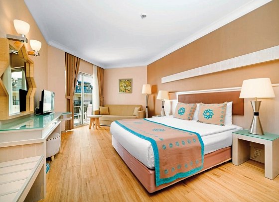 Mukarnas Resort & Spa - Wohnbeispiel Doppelzimmer seitl. Meerblick (Zimmercodierungen DBN & DCN)