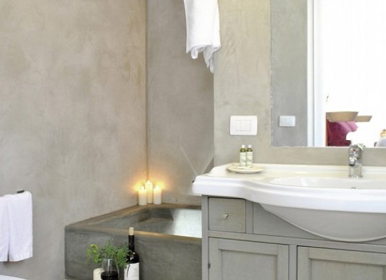 Masseria Panareo - Badezimmerbeispiel Komfort (Zimmercodierung DF1)