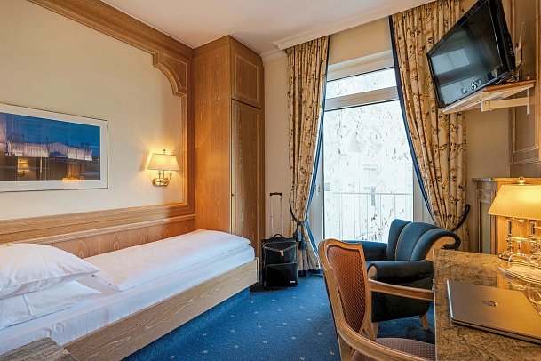 Hotel Seehof Berlin - Wohnbeispiel Einzelzimmer Standard (Zimmercodierung EG2)