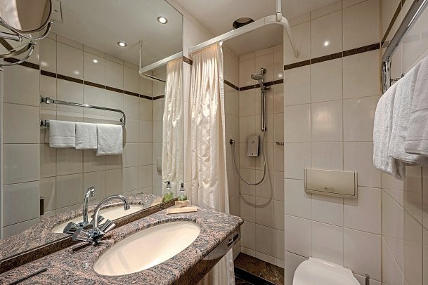 Hotel Seehof Berlin - Wohnbeispiel Einzelzimmer Standard (Zimmercodierung EG1)